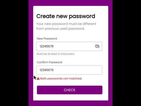 Confirm Password Validation Using Html Css And Javascript | Code With ...