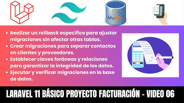 LARAVEL 11 FACTURACIÓN: ROLLBACK a una MIGRACIÓN específica y FINALIZAR el DISEÑO │ [Video 06]