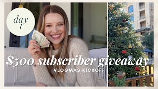 VLOGMAS DAY 1: $500 Subscriber Giveaway, Small Town Christmas (Dickens on Main)