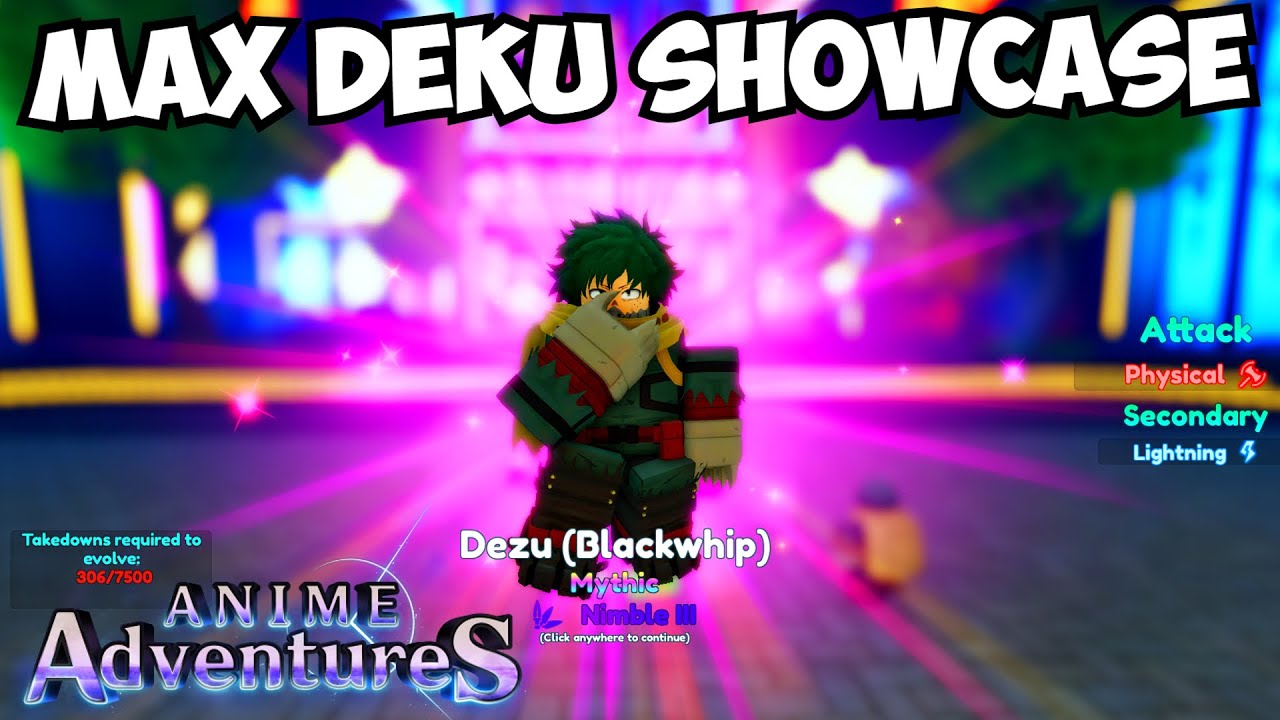 Showcase] MAX LEVEL EVOLVED DEKU IS ACTUALLY A TOP 10 NEW UNIT! [UPD 12] Anime  Adventures* New Code 