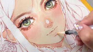 How My Drawing is with CHEAP WATERCOLOR | Huta Chan