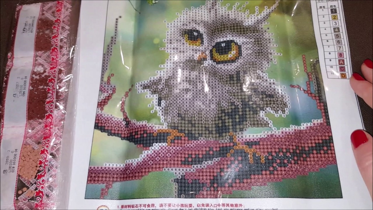 Алмазная мозаика сова схема