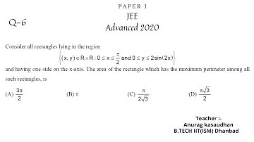 JEE Advanced 2020 Math Paper 1 (Q 6) solution | IIT JEE Maths | #jeeadvanced2020 #projecteducation