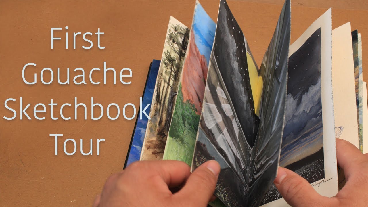 My First Gouache Sketchbook Tour 