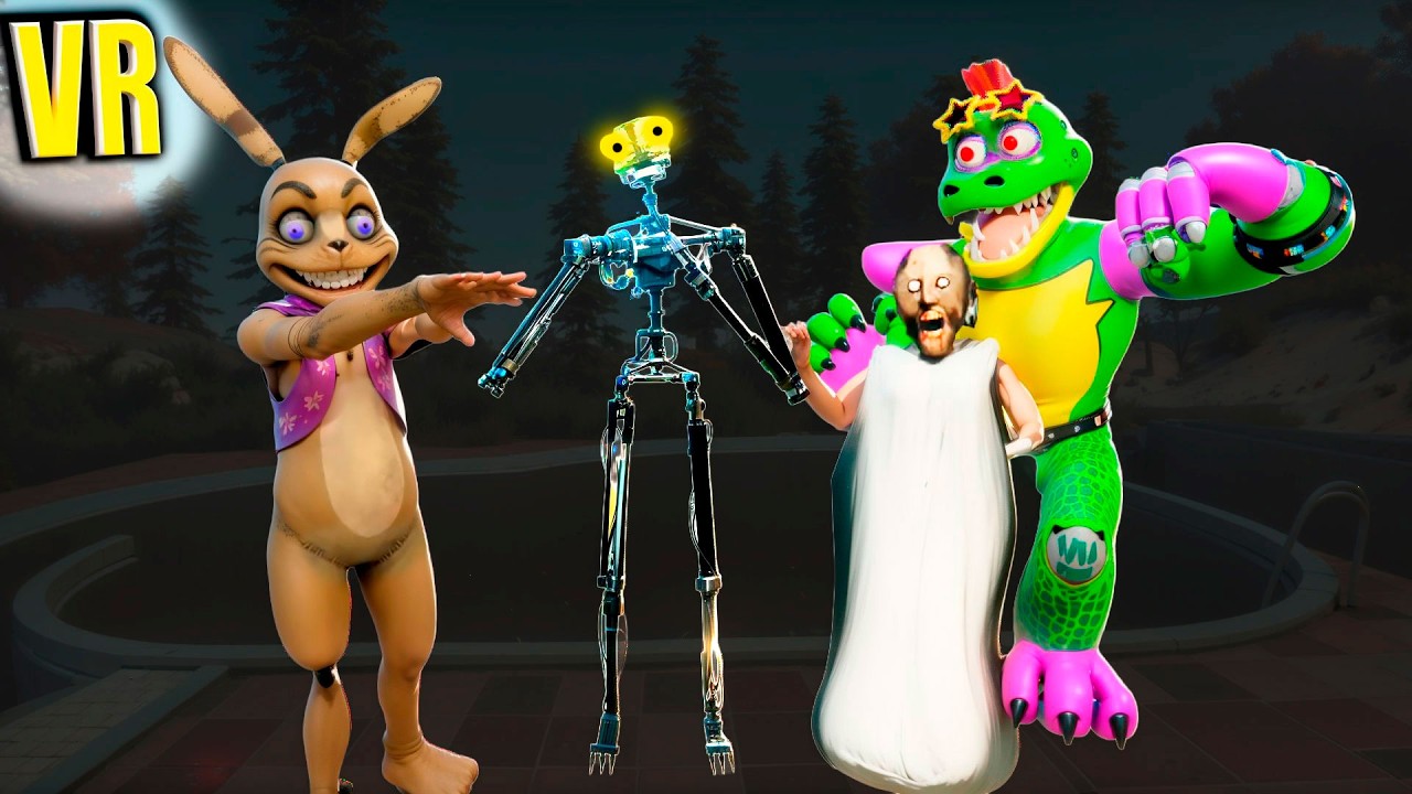 VR Бабка Гренни выкопала Мимика в Бонелаб FNAF COOP BONELAB Mod Глитчтрап взломал Гига Монти