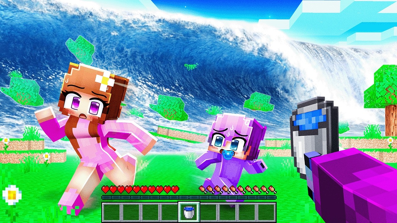Realistic Water Tsunami in Minecraft...