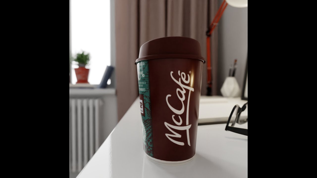 McCafe Cup Photorealistic PBR 3D Model