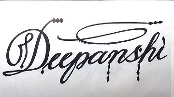 Deepanshi Name Signature Calligraphy Status | How to Cursive write with cut Marker #deepanshi