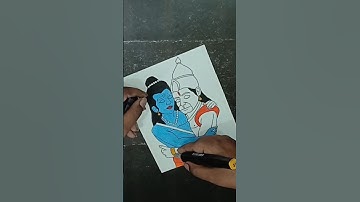Ram ji and Hanuman Ji drawing #shorts #hanumanji #shreeram #drawing #sketch #art #colours