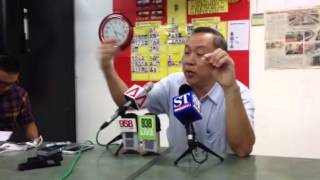 CEO of Sheng Siong supermarket, Lim Hock Chee, speaks to press about kidnapping of his mother