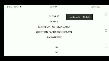 CLASS 10 TERM 1 MATHEMATICS (STANDARD) QUESTION PAPER CODE 030/2/4 ANSWER KEY