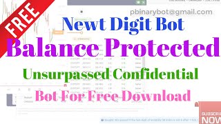 Free Binary.com Bot - Newt Digit Over Binary Bot | Balance Protected Binary Proven Bot