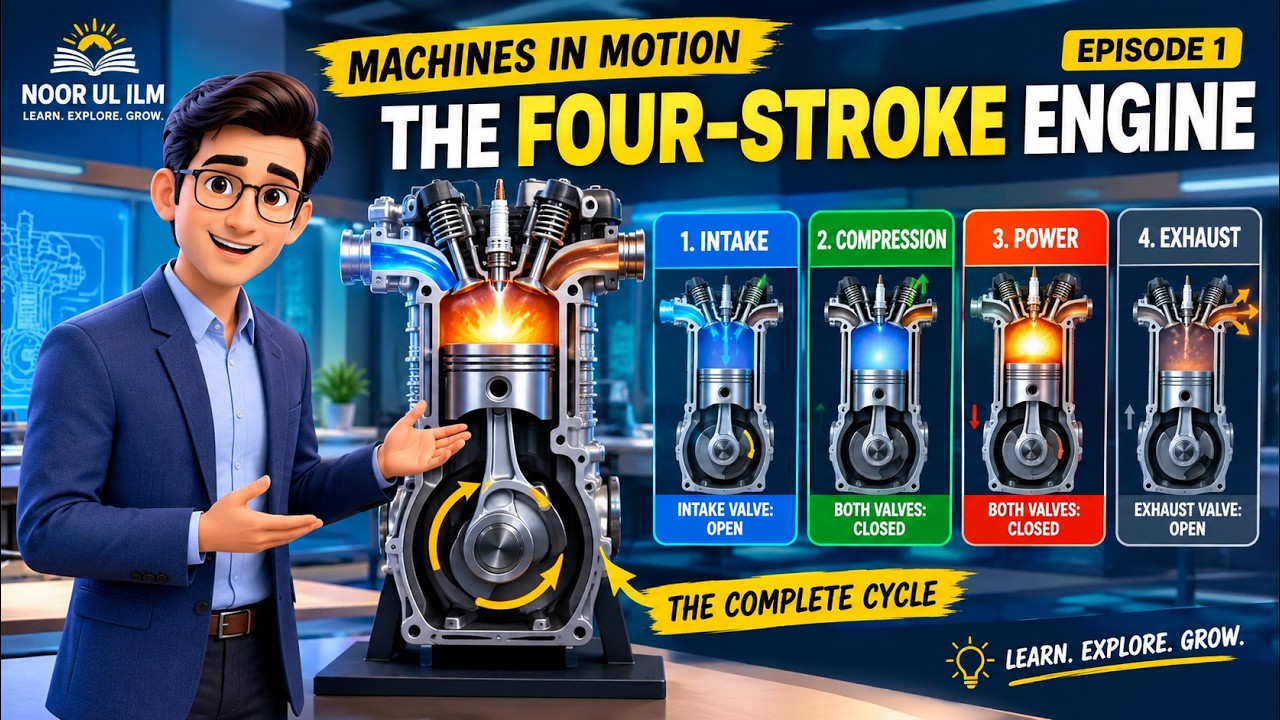 How a Four-Stroke Engine Works 🔥 | Intake, Compression, Power & Exhaust ...