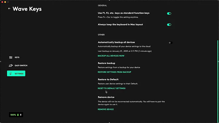 Logitech Wave Keys - How to Restore Defaults - Easy Reset Guide