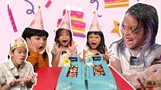 TOMPEL ULANG TAHUN!! LEIKA KASIH SURPRISE KUBURAN UPIN IPIN