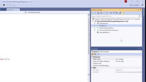 ML.NET SDCA Logistic Regression Binary Classifier C# Program- Copyright www.jfs3tech.com