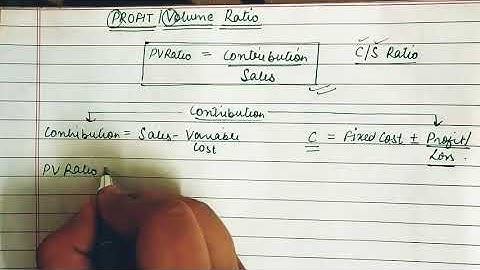 Profit Volume Ratio - Part 1