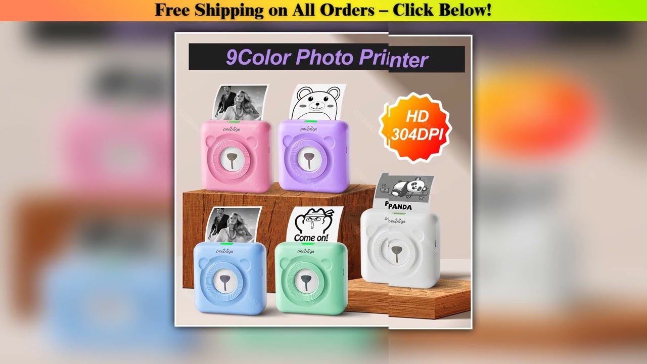 7 Colors Peripage A6 304DPI Mini Photo Printer Notes Sticker Label Printing Machine Bluetooth