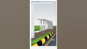 This bus station modeled in SketchUp using the Fredo Scale plugin #sketchup