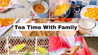 Evening Tea Time Vlog With Family | Easy Corn  Namkeen  Mathri Recipe | Sagodana Milk Breakfast| HRV