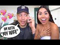 Calling My GIRLFRIEND &quot;My Wife&quot; To See How She Would React... (24 Hour Challenge)