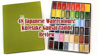 Kuretake Gansai Tambi 48 Japanese Watercolours Full Set Review! Swatching and Painting