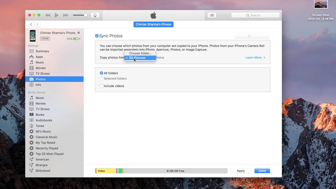 how to transfer pictures from iphone to mac