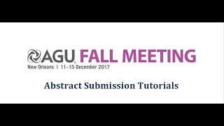 Tutorial: Fall Meeting 2017 Abstract Submissions: Logging in (Step 2)