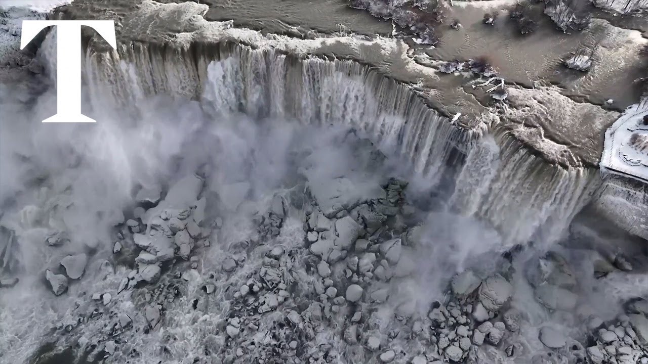 Niagara Falls partly freezes as temperature dips in US