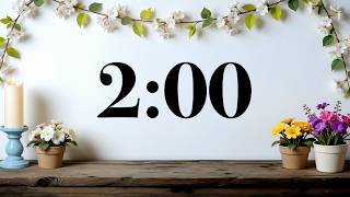 2 Minute Timer | Cozy Spring Flowers | Calm Piano Music for Focus & Study