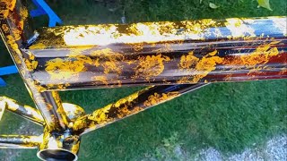 Repaint Bike Frame With Candy Yellow Marble Effect