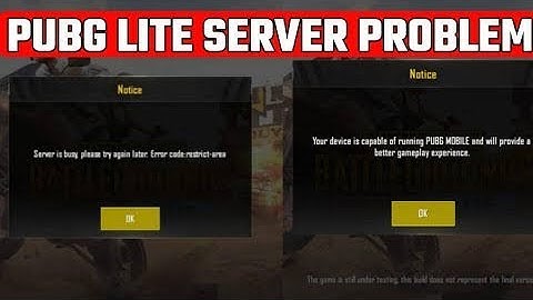 Pubg Mobile Lite server is busy restrict area code problem solved