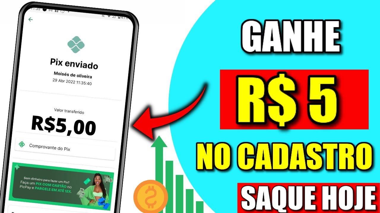 Ganhe R$5,00 Agora CADASTROU SACOU – App PAGANDO por CADASTRO via PIX (Ganhar Dinheiro Online)