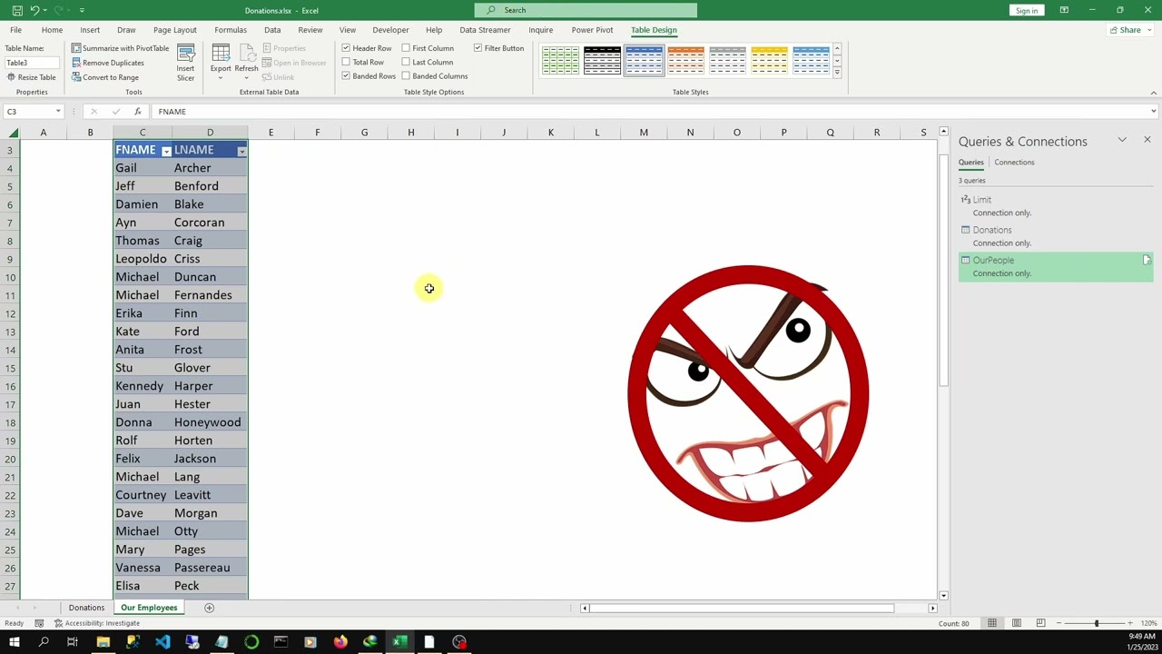 Donations Tracking Excel Power Query