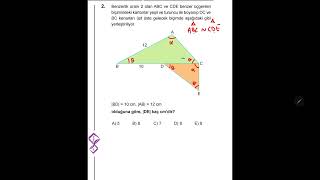 Bi Dene Yayınları Tyt Geometri Branş Denemesi 5 2. Soru Anlatımlı Video Çözümü