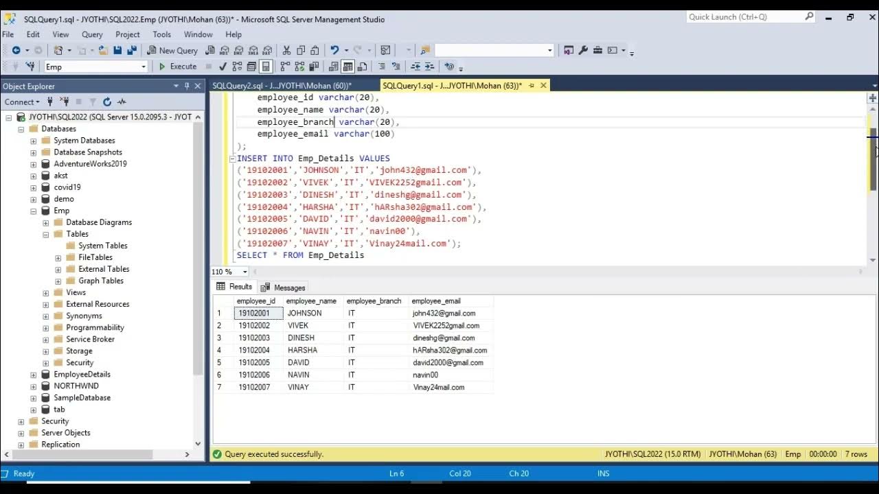 Writing SQL query for email validation - YouTube