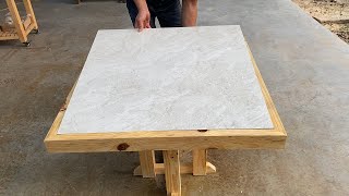 Great Idea With Redundant Background Tiles // Build Coffee Table Or Dining Table For 4 People