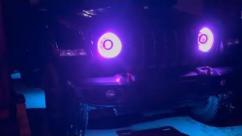 Jeep Wrangler JL Oracle Oculus Bi-LED projector headlights with color shift installation.