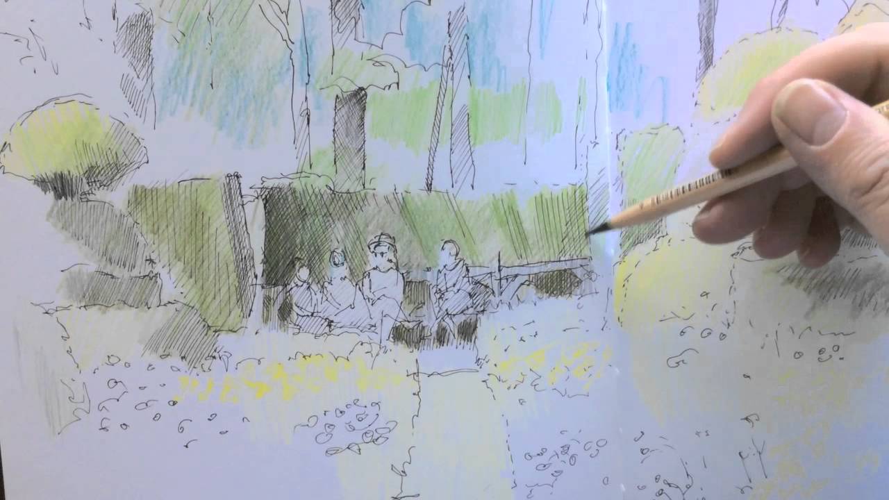 Makingamark -  Sketching with coloured pencils (© Katherine Tyrrell)