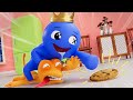 Rainbow friends 2 food challenge  blue n orange food fight  who will win  cartoon animation