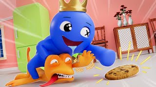 Rainbow Friends 2 FOOD CHALLENGE | BLUE n ORANGE Food Fight?!  Who will win? | Cartoon Animation