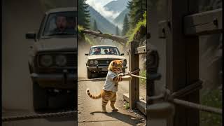 Cat Blocks Road with Tree... Saves Men from Falling Bridge 😭❤️