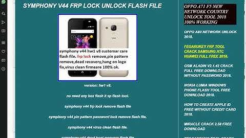 SYMPHONY V44 FRP LOCK UNLOCK FLASH FILE