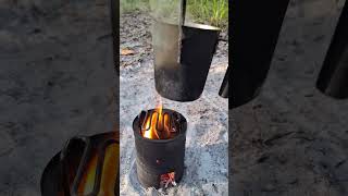 rocket stove cooking a meal #hiking #camp #camping #campfire #bushcraft