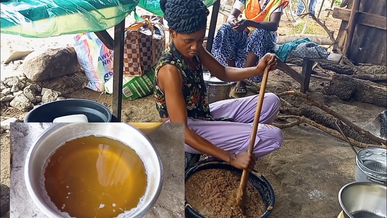 HOW GROUNDNUT OIL IS MADE IN AN AFRICAN VILLAGE | HOW TO MAKE PEANUT OIL 
