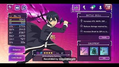 Sao alicization : max limit breaking kirito