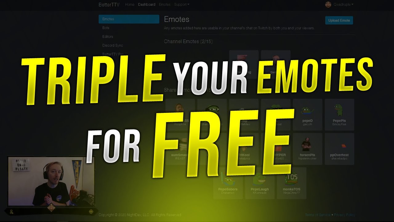 How To Triple Your Emotes For Free Bttv Update Youtube