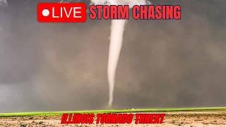 TORNADO THREAT IN ILLINOIS (BOOM OR BUST): LIVE STORM CHASER
