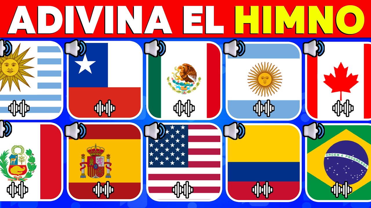 Adivina 18 PAÍSES Por El HIMNO NACIONAL😀🔊🎶🔊🌎 | Pocoyó Quiz - Trivia💖