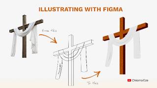 How I Illustrated a Cross in Figma | From Photo to Vector Art | Easter Flyer design